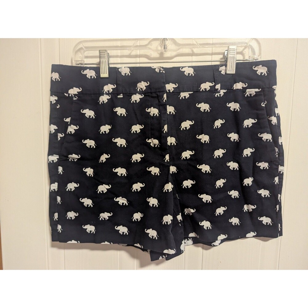 Ann Taylor Factory Signature Navy Blue Elephant Chino Shorts Women's 8 32" W